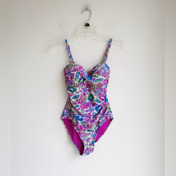 STELLA PARKER Flower Power One Piece Swimsuit Size Small - Picture 1 of 4
